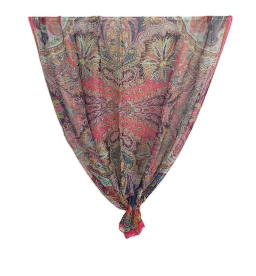 Παρεό flower boho print silk φούξια 10.01195