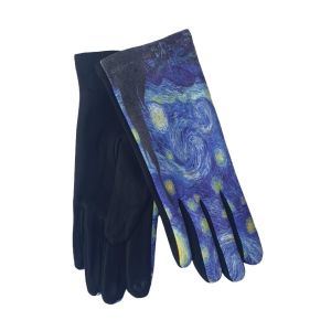 Γάντια με πολύχρωμα print μπλε 06.00091