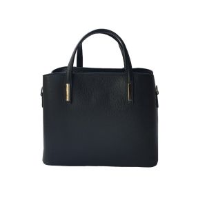 Τσάντα δερμάτινη μαύρη με κομψό design 02.02683