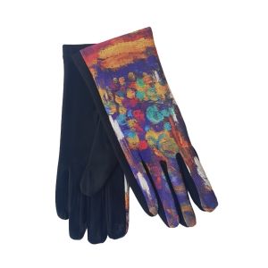 Γάντια με πολύχρωμα print μωβ - λιλά 06.00091