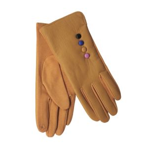 Γάντια με δέρμα μουσταρδί 06.00079