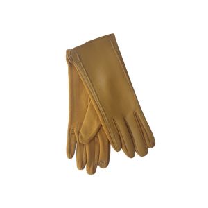 Γάντια με δέρμα μουσταρδί 06.00090