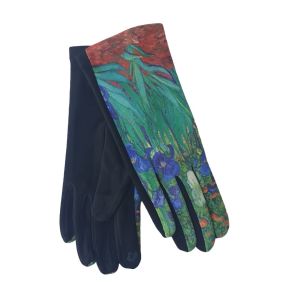 Γάντια με πολύχρωμα print πράσινα 06.00091