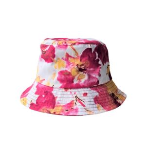 Καπέλο bucket διπλής όψης βαμβακερό one size floral φούξια 22.00058