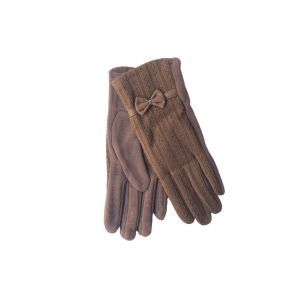 Γάντια μονόχρωμα με πλέξη κάμελ 06.00084