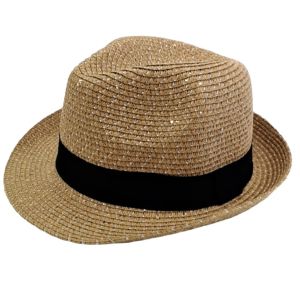 Καπέλο unisex καβουράκι με παγιέτες καφέ 22.00021