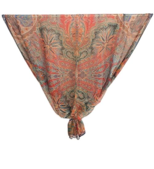 Παρεό flower boho print silk κόκκινο 10.01195