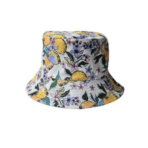 Καπέλο bucket διπλής όψης βαμβακερό one size με fruit print μπεζ 22.00063
